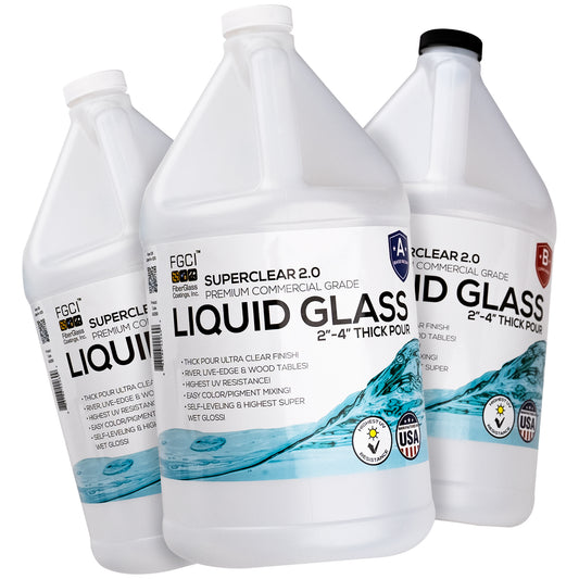 Liquid Glass Deep Pour Epoxy 2:1 – Up to 2″-4″ Thick Per Pour